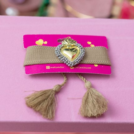 Brazalete Crema Tejida