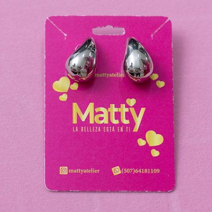Aretes de Gota Plateado Pequeños