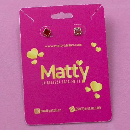 Aretes Topos X Rojo