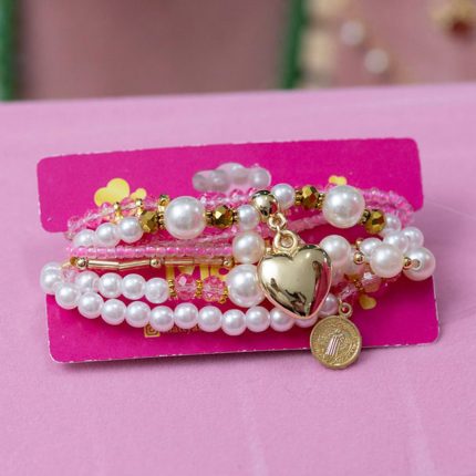 Set de Pulseras con Perlas
