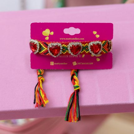 Brazalete Corazones Rojos