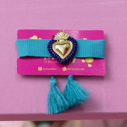 Brazalete  Azul Tejida
